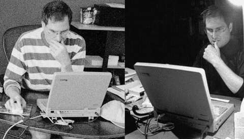 Steve Jobs, in black and white
